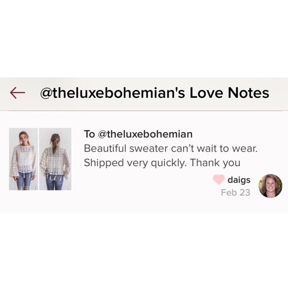 Cream Crochet Lace Knit Long Bell Sleeve Boho Top - Picture 5 of 5